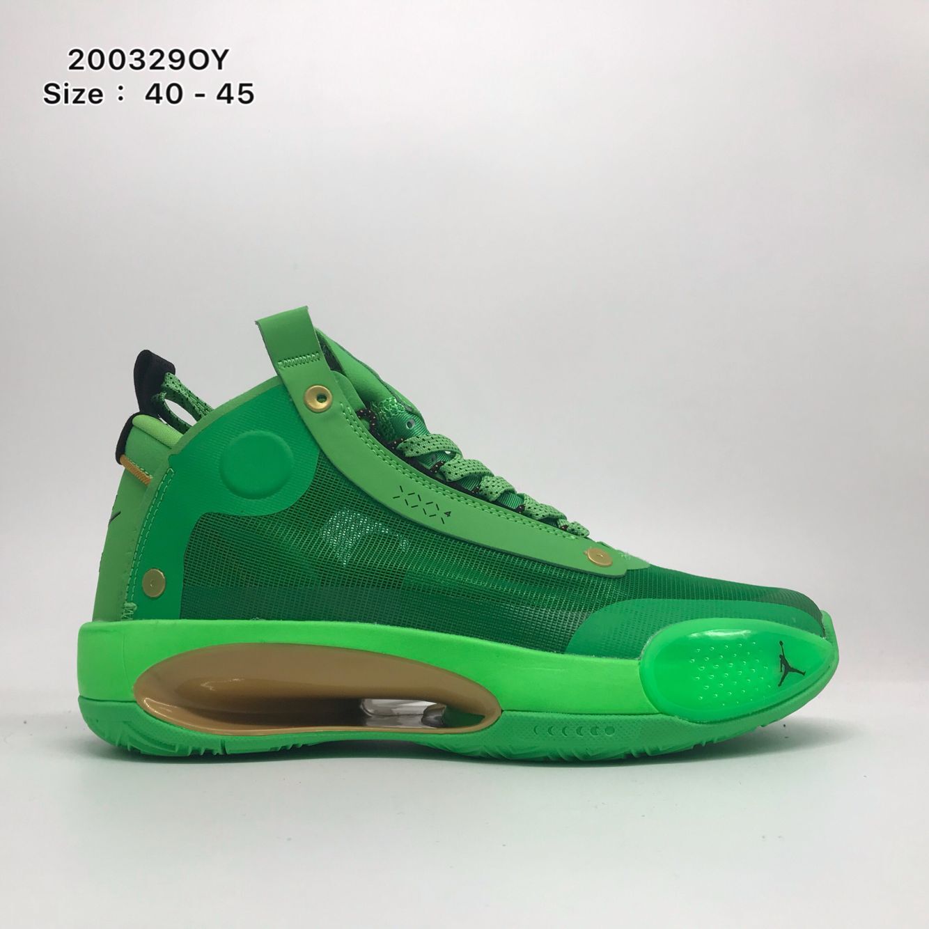 Air Jordan 34 Green Yellow Shoes - Click Image to Close